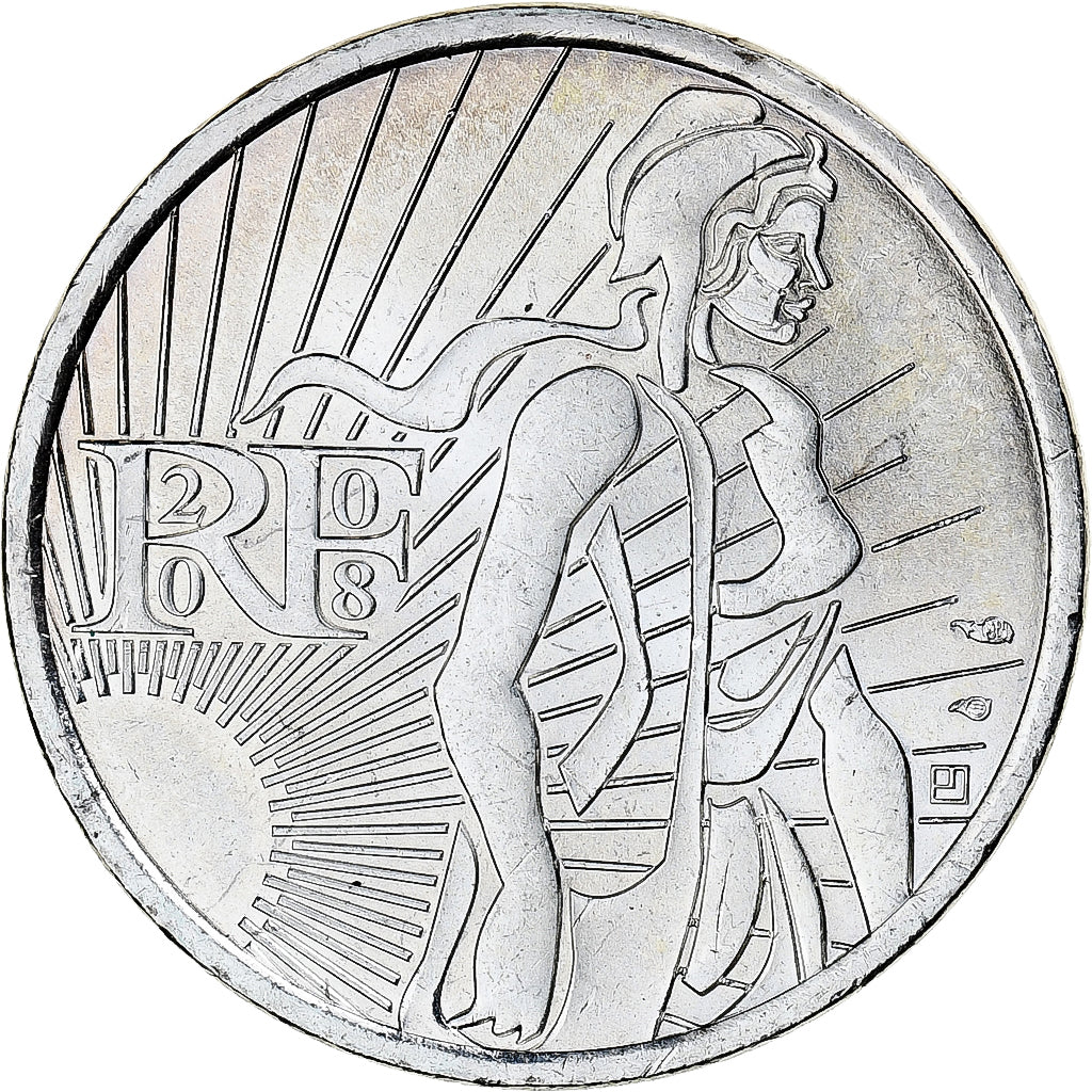 Francja, 5 Euro, 2008, Monnaie de Paris, Semeuse, MS(65-70), Srebro, KM:1534