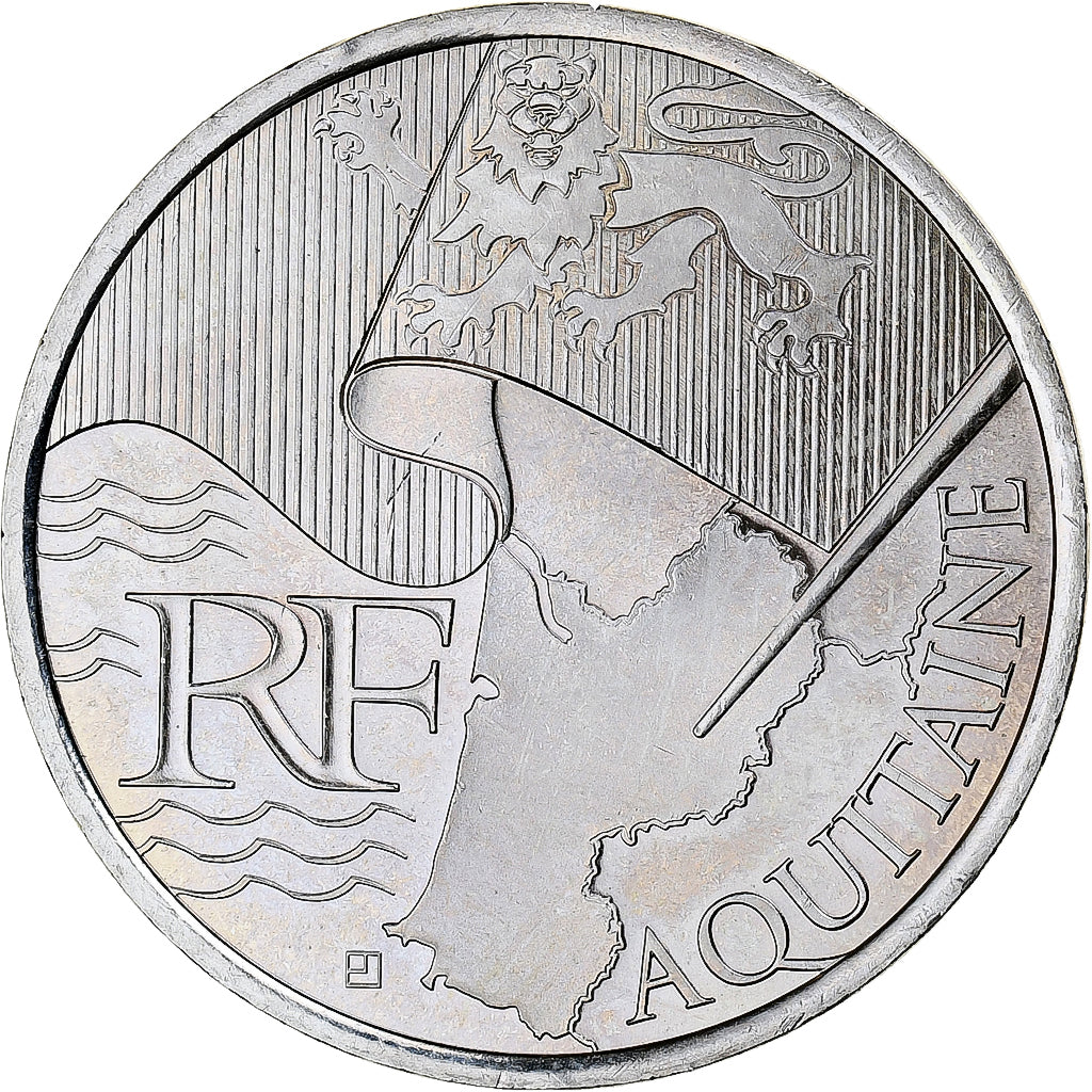 Frankrijk, 10 Euro, Euros des régions, 2010, Monnaie de Paris, Aquitaine, UNC-