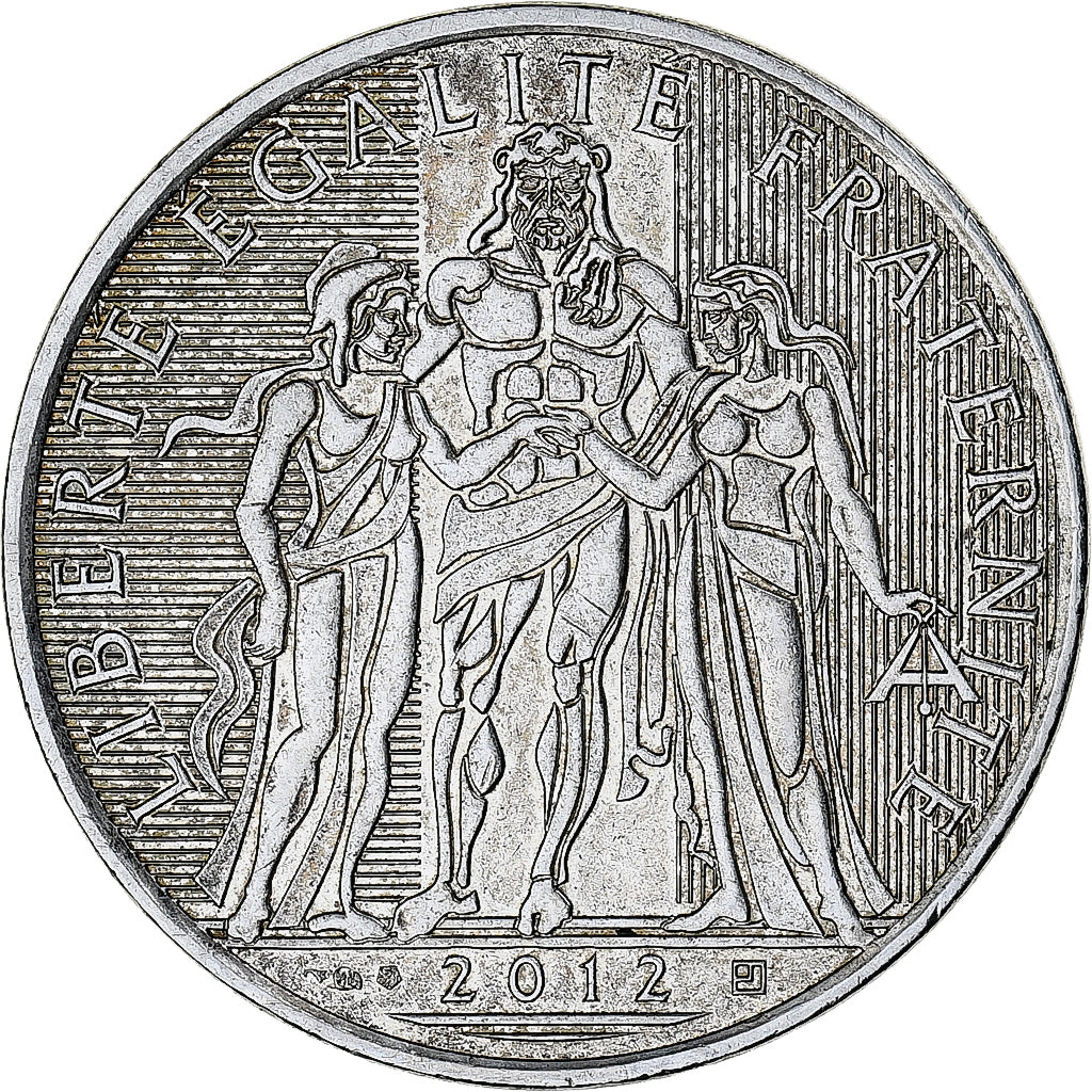 France, 10 Euro, 2012, Paris, Hercule, MS(63), Silver, Gadoury:EU590, KM:2073