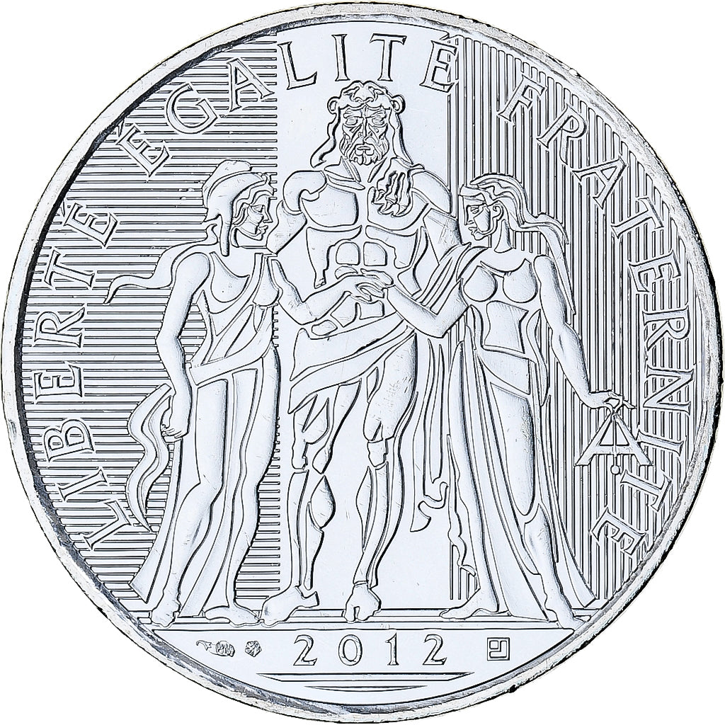 Francja, 10 Euro, 2012, Hercule, MS(65-70), Srebro