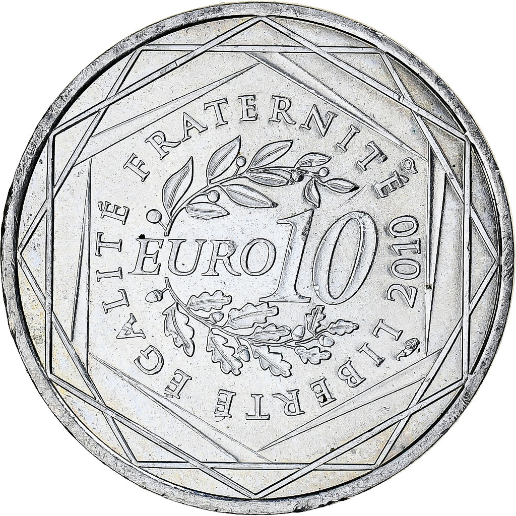 Francja, 10 Euro, Bretagne, 2010, Paris, MS(60-62), Srebro, KM:1648