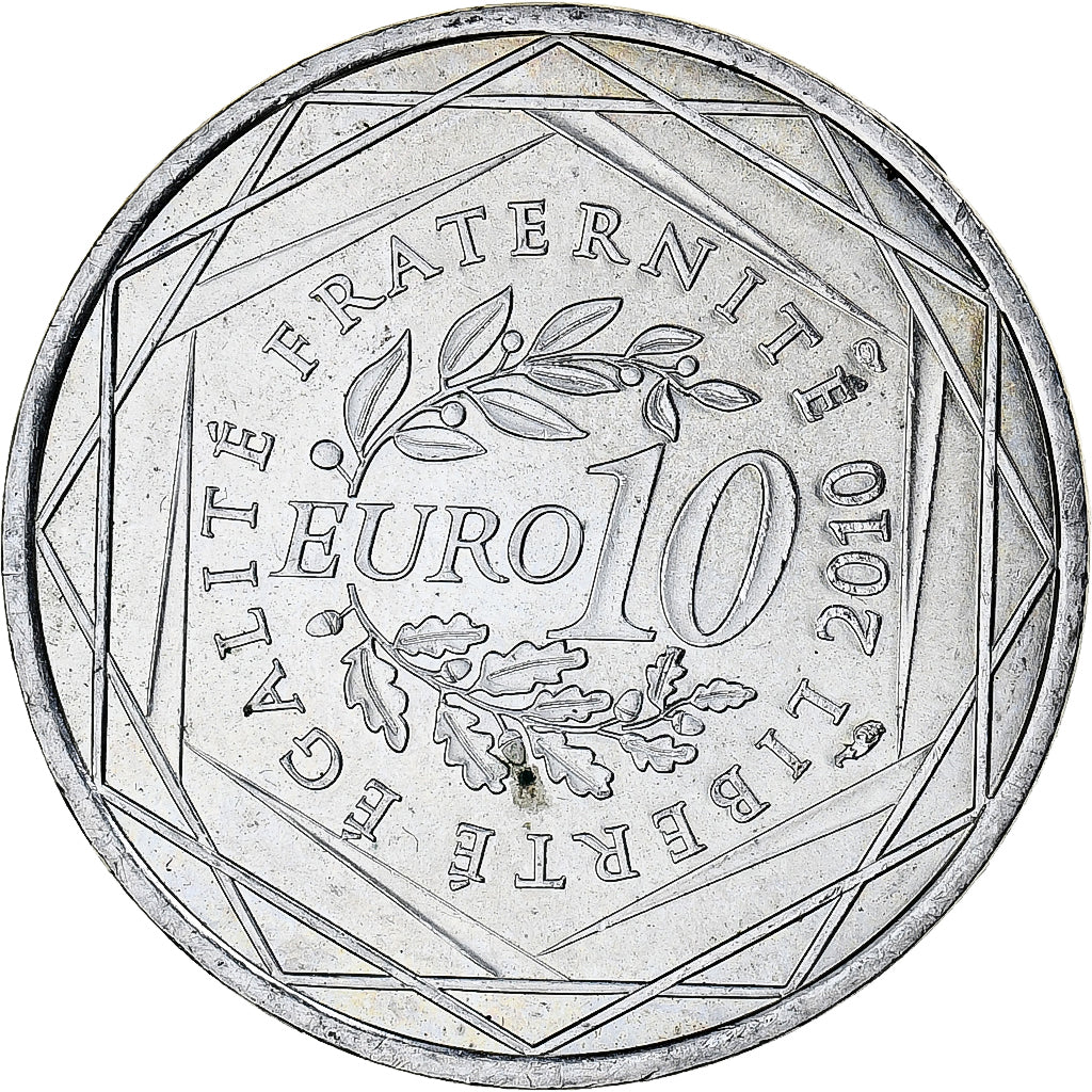 Francja, 10 Euro, Bretagne, 2010, Paris, MS(60-62), Srebro, KM:1648
