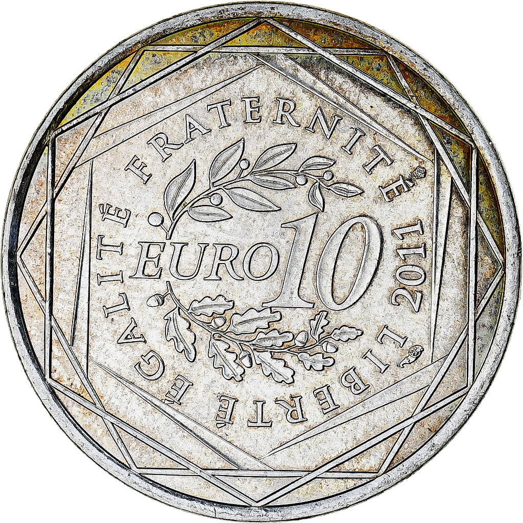 France, 10 Euro, Aquitaine, 2011, Paris, MS(63), Silver, KM:1727