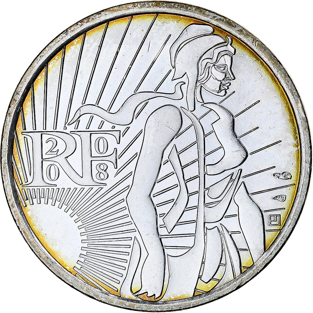 France, 5 Euro, 2008, Monnaie de Paris, Semeuse, MS(63), Silver, KM:1534