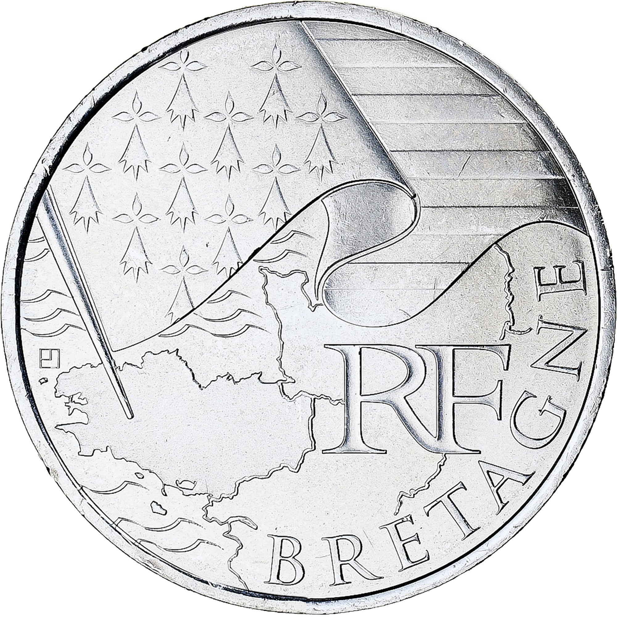 Francia, 10 Euro, Euros des régions, 2010, Monnaie de Paris, Bretagne, FDC