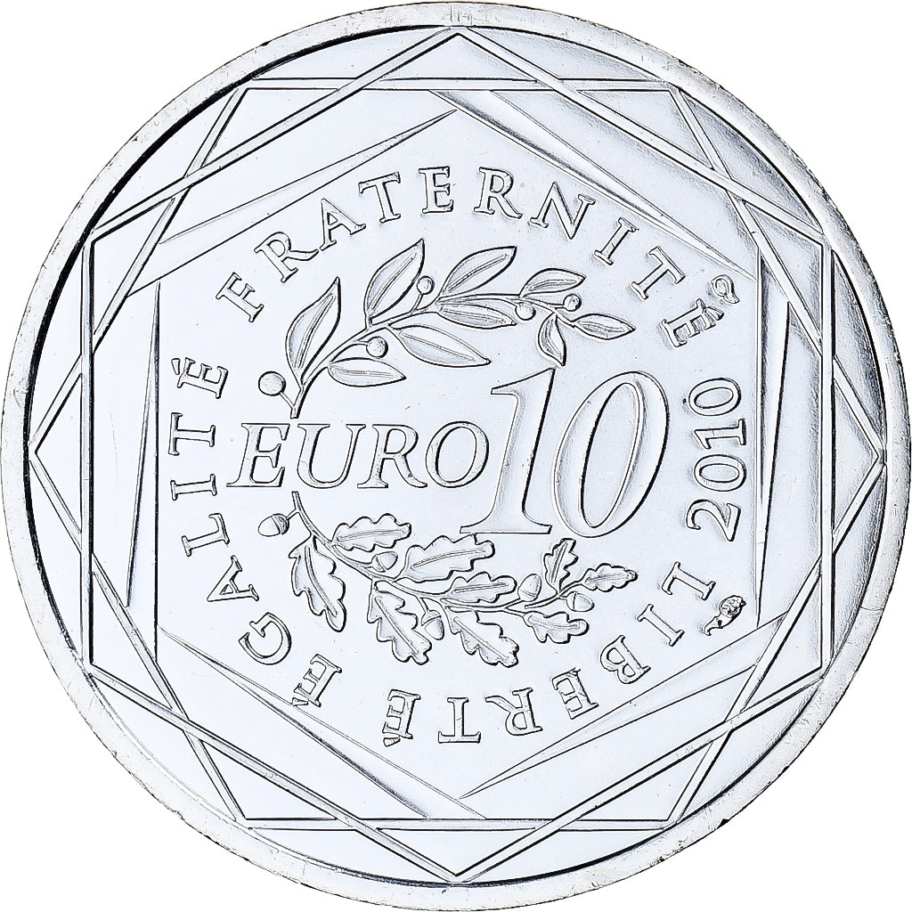 France, 10 Euro, 2010, Paris, MS(65-70), Silver, KM:1669