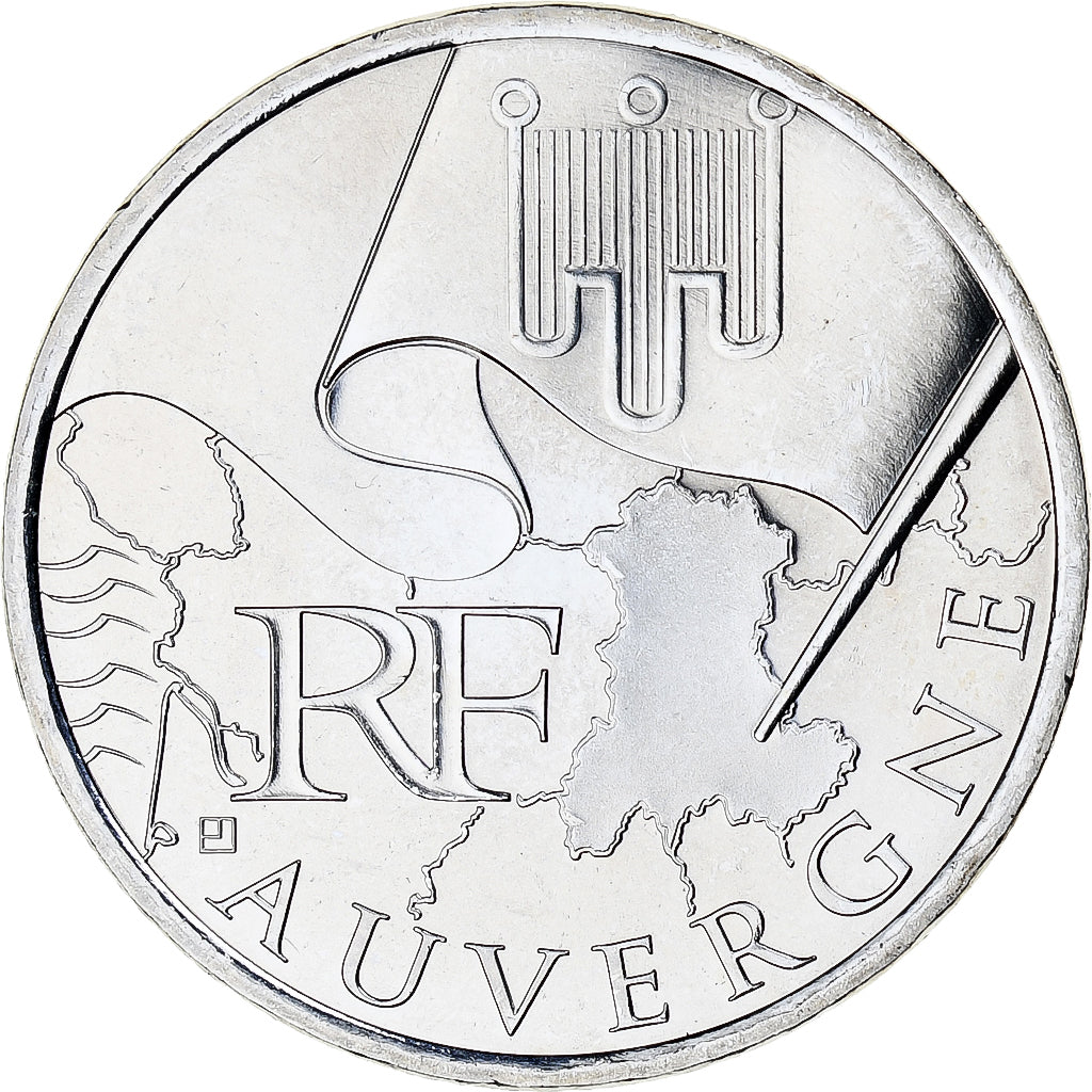 France, 10 Euro, Euros des régions, 2010, Monnaie de Paris, Auvergne, FDC
