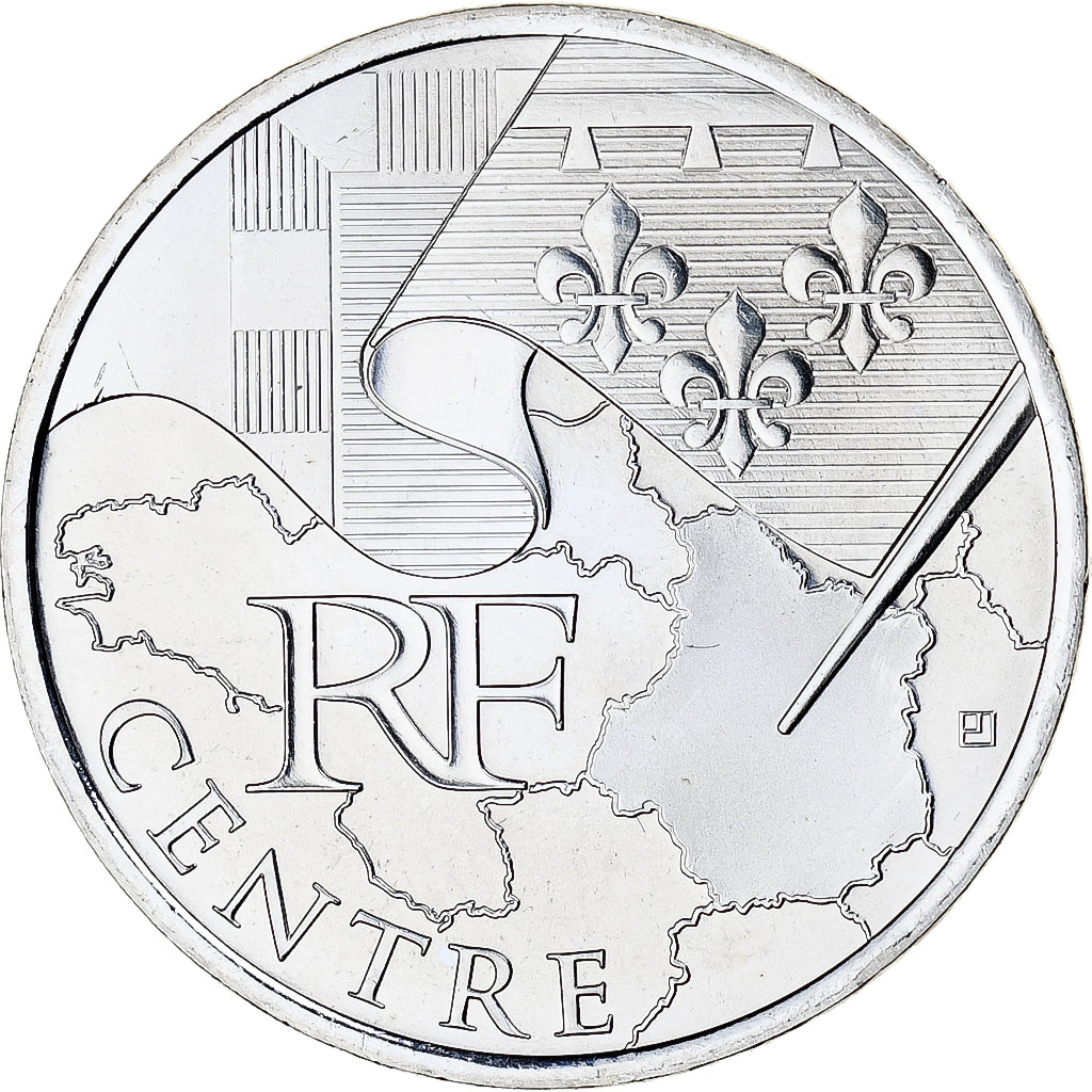 Francia, 10 Euro, Euros des régions, 2010, Monnaie de Paris, Centre, FDC, Plata