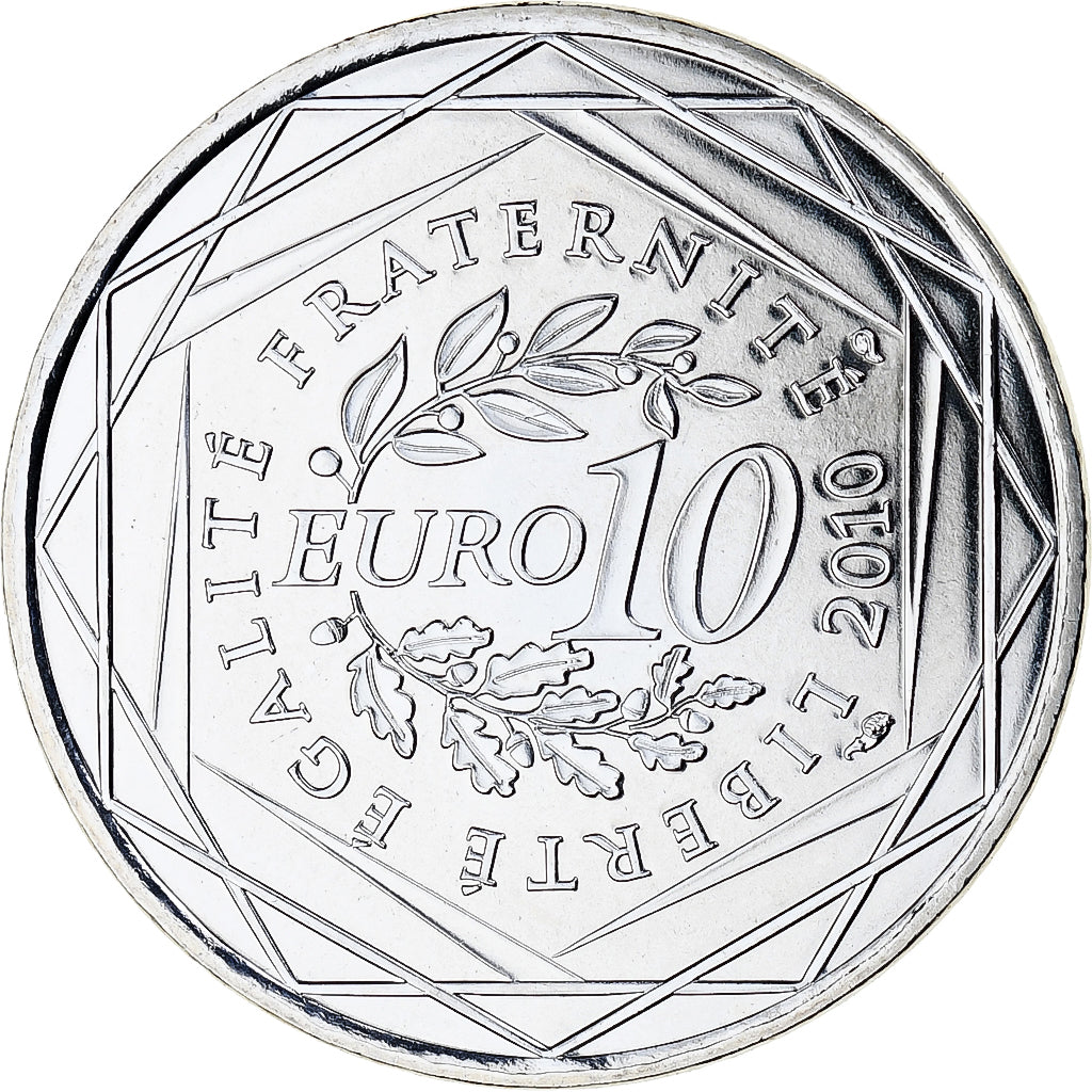 Francia, 10 Euro, Euros des régions, 2010, Monnaie de Paris, Centre, FDC, Plata