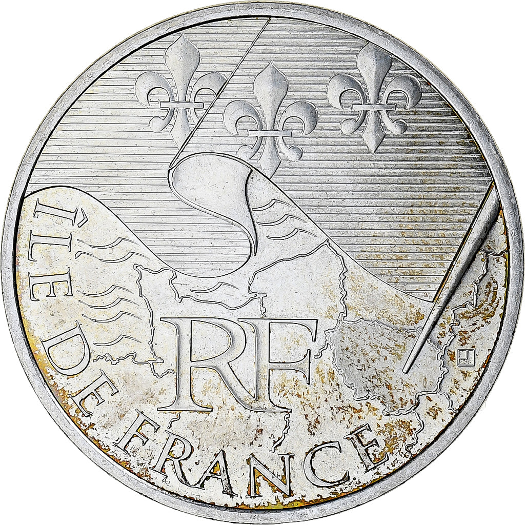 France, 10 Euro, Ile de France, 2010, Paris, MS(63), Silver, KM:1657