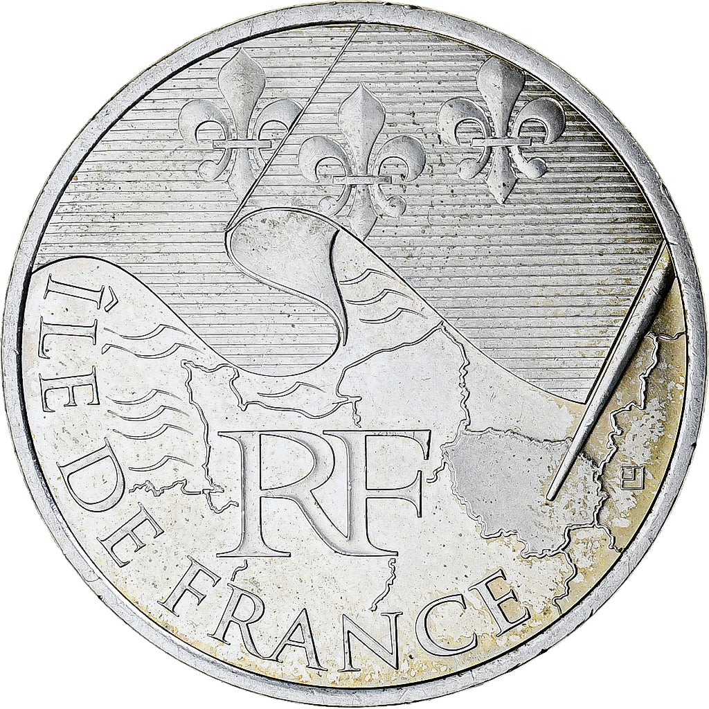France, 10 Euro, Ile de France, 2010, Paris, MS(64), Silver, KM:1657