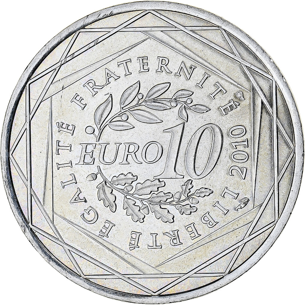 France, 10 Euro, Ile de France, 2010, Paris, MS(64), Silver, KM:1657