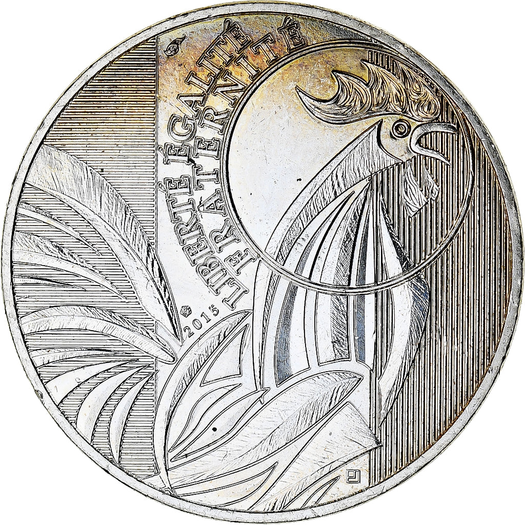 Francia, 10 Euro, Coq, 2015, Paris, SC+, Plata
