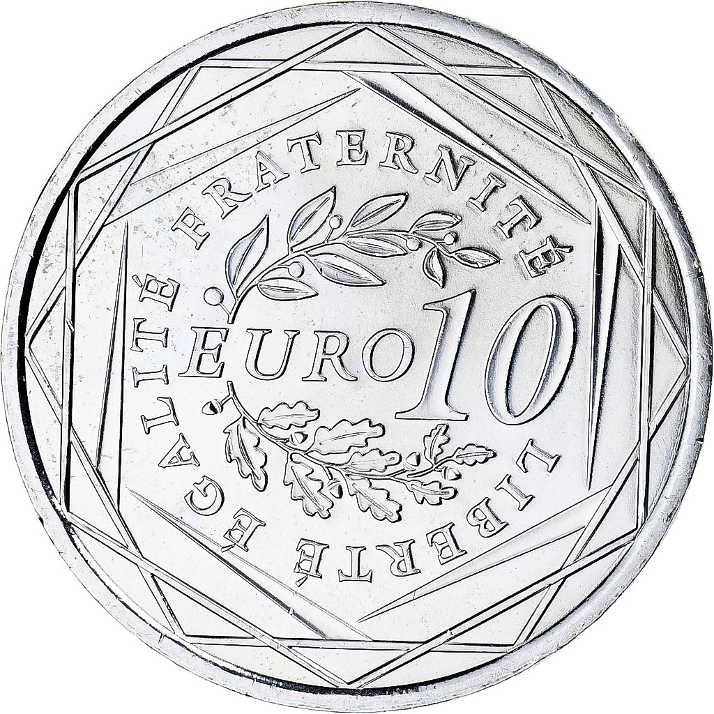 Francja, 10 Euro, 2009, Monnaie de Paris, Semeuse, MS(65-70), Srebro