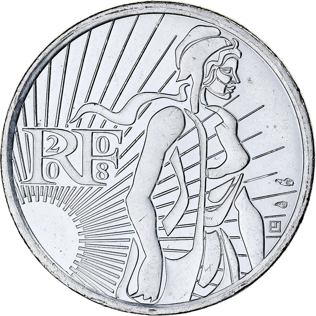 France, Semeuse, 5 Euro, 2008, Monnaie de Paris, MS(64), Silver, KM:1534