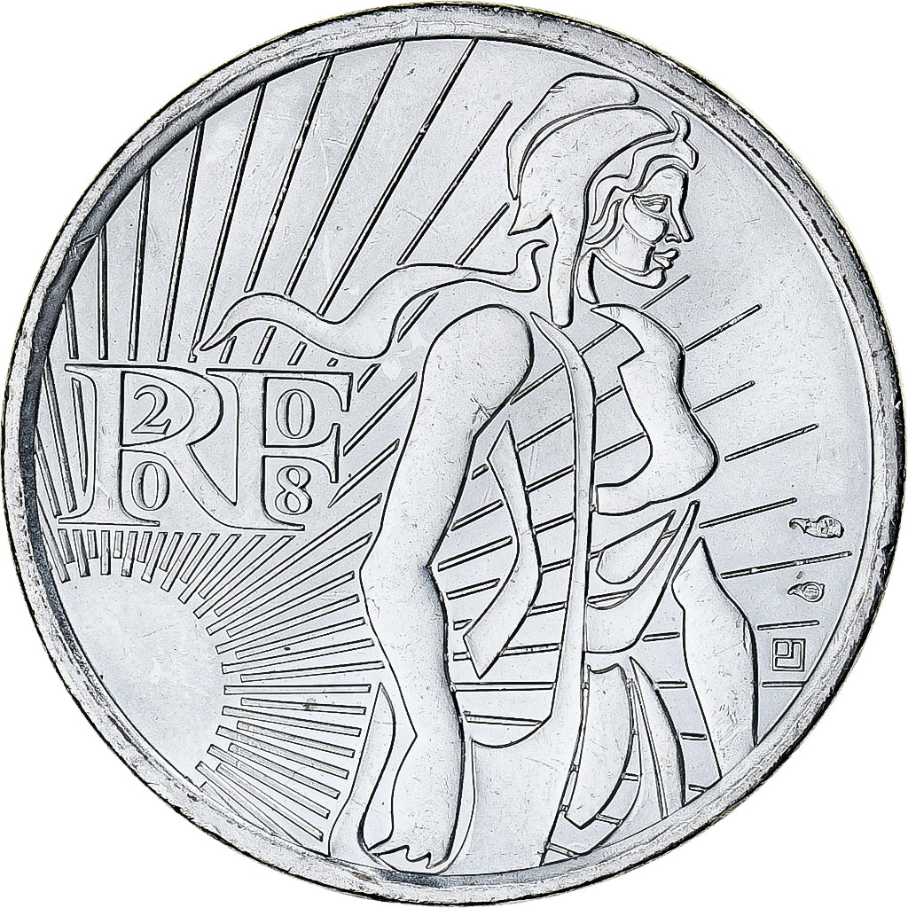 France, Semeuse, 5 Euro, 2008, Monnaie de Paris, MS(64), Silver, KM:1534