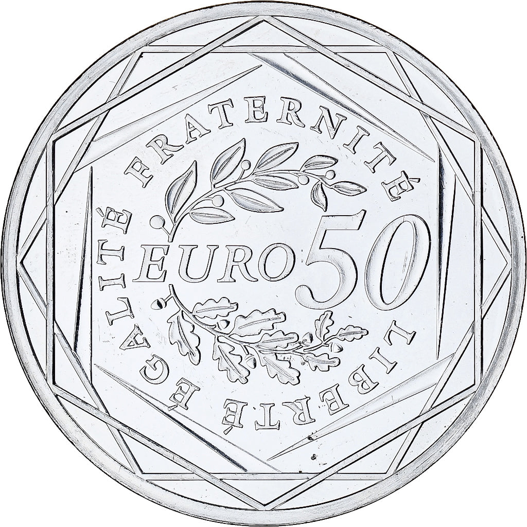 France, 50 Euro, 2010, Paris, Semeuse, MS(64), Silver