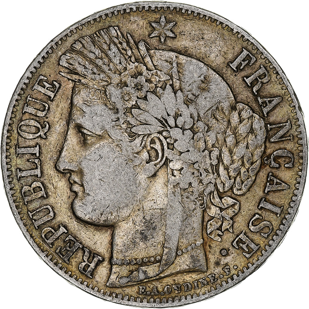 Munten, Frankrijk, Cérès, 5 Francs, 1850, Paris, FR+, Zilver, KM:761.1