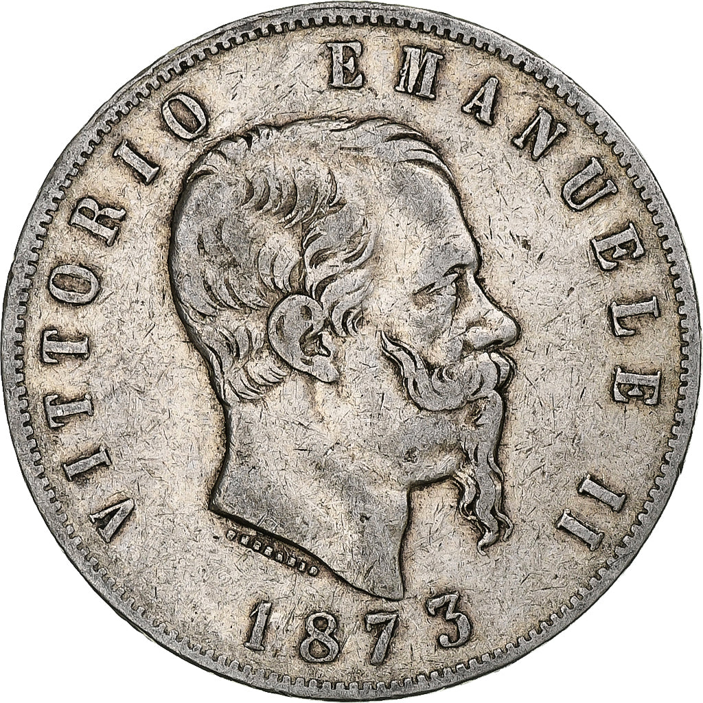 Monnaie, Italie, Vittorio Emanuele II, 5 Lire, 1873, Milan, TTB, Argent, KM:8.3