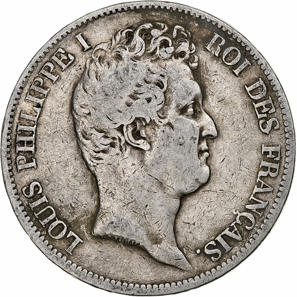 Moneta, Francia, Louis-Philippe, 5 Francs, 1831, Paris, MB+, Argento, KM:736.1
