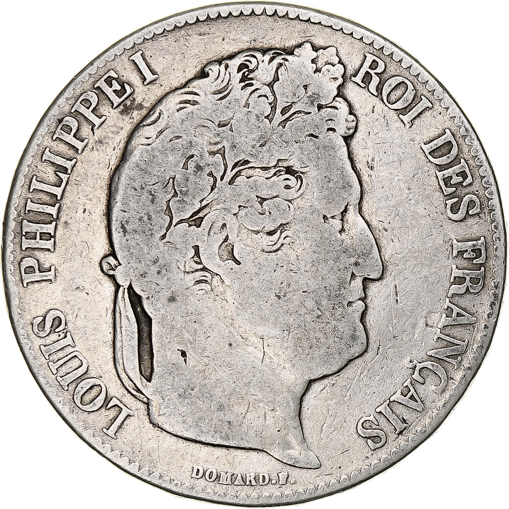 Coin, France, Louis-Philippe, 5 Francs, 1833, Lille, VF(20-25), Silver