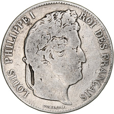 Coin, France, Louis-Philippe, 5 Francs, 1833, Lille, VF(20-25), Silver