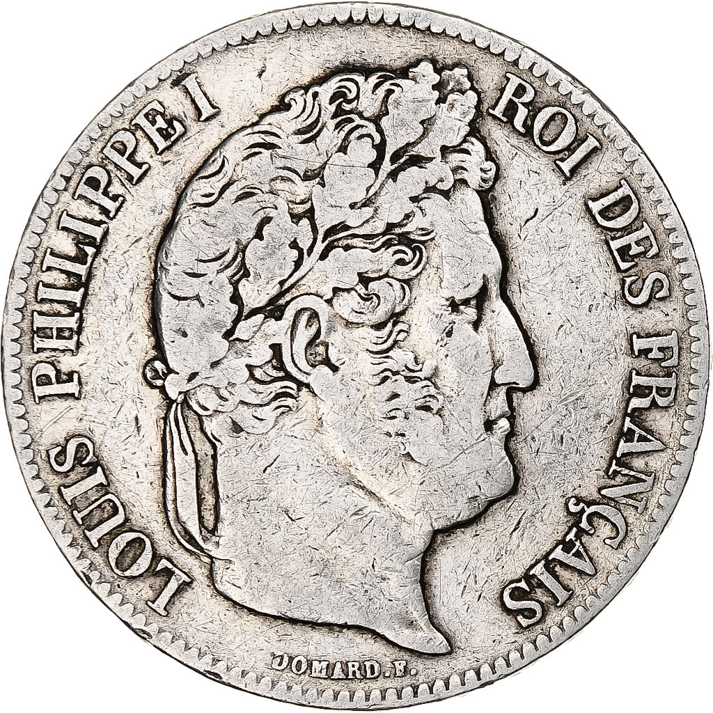 Moneta, Francia, Louis-Philippe, 5 Francs, 1838, Lille, MB, Argento, KM:749.13