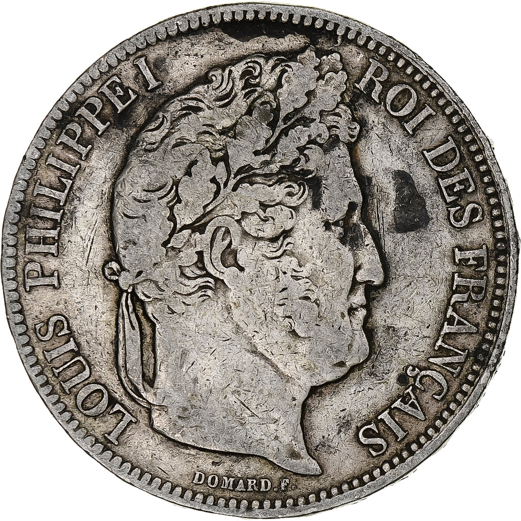 Moneta, Francia, Louis-Philippe, 5 Francs, 1841, Lille, MB+, Argento, KM:749.13