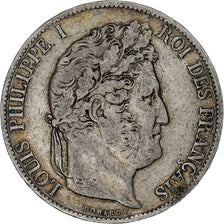Frankreich, 5 Francs, Louis-Philippe, 1844, Lille, Silber, S+, Gadoury:678a