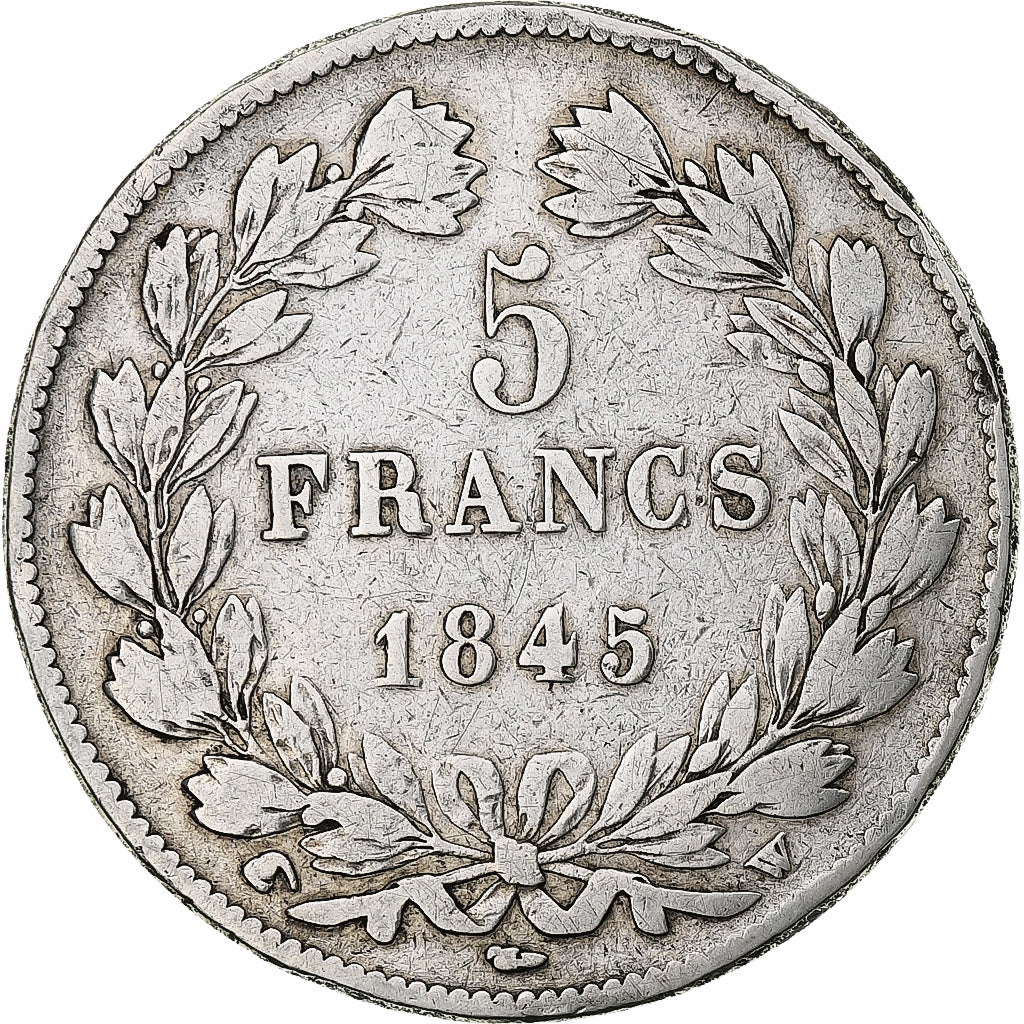 Coin, France, Louis-Philippe, 5 Francs, 1845, Lille, VF(20-25), Silver