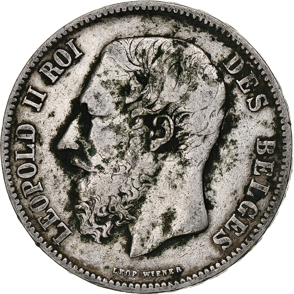 Munten, België, Leopold II, 5 Francs, 5 Frank, 1868, FR, Zilver, KM:24