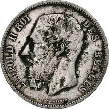 Munten, België, Leopold II, 5 Francs, 5 Frank, 1868, FR, Zilver, KM:24
