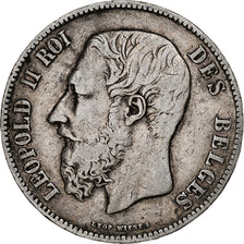Moneta, Belgio, Leopold II, 5 Francs, 5 Frank, 1870, Brussels, MB, Argento