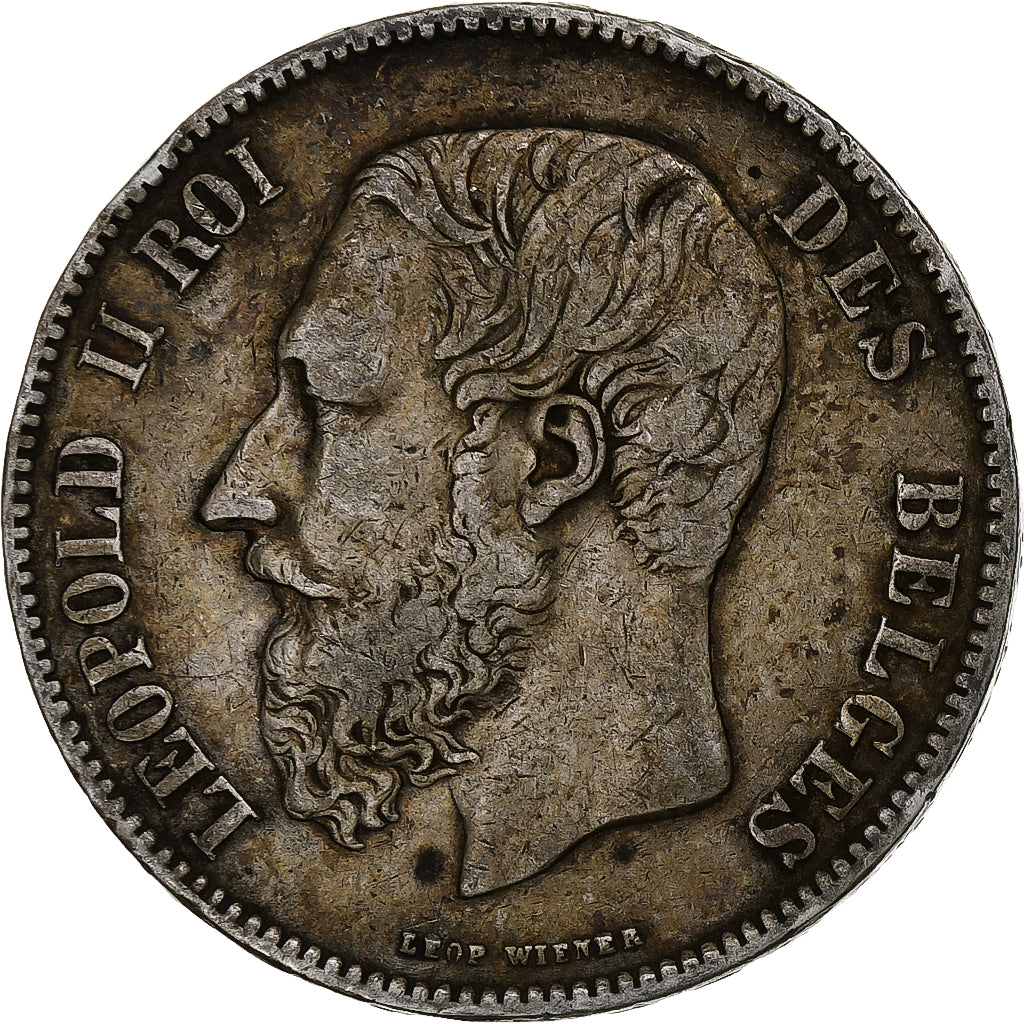 Coin, Belgium, Leopold II, 5 Francs, 5 Frank, 1870, Brussels, VF(30-35), Silver