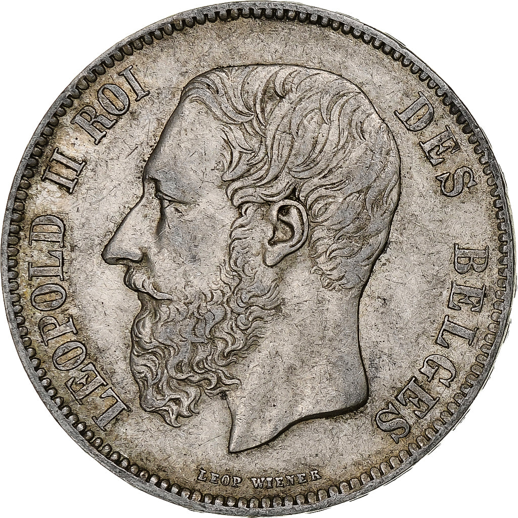 Monnaie, Belgique, Leopold II, 5 Francs, 5 Frank, 1870, Bruxelles, TTB, Argent