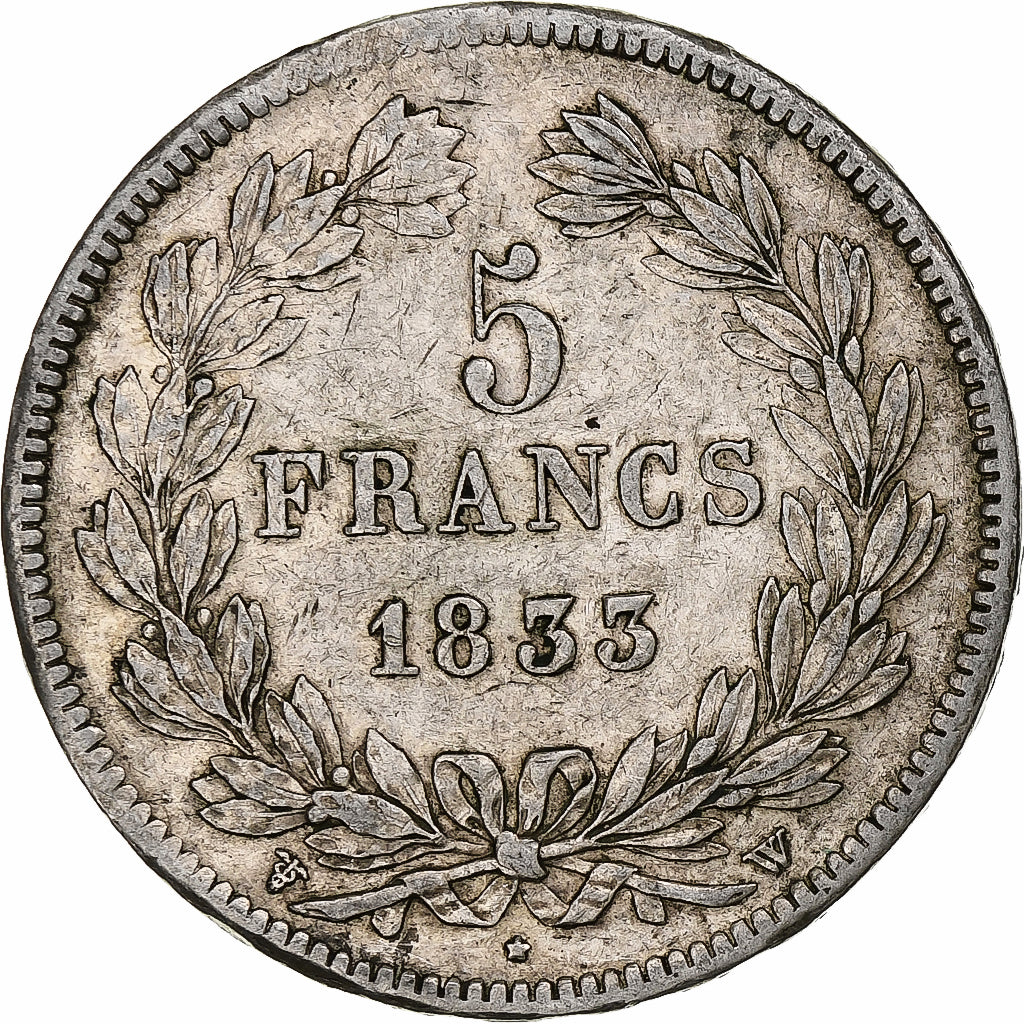 Francia, 5 Francs, Louis-Philippe, 1833, Lille, Argento, BB, Gadoury:678