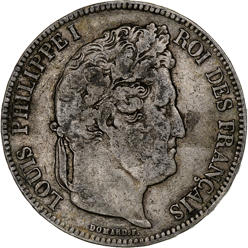 Moneda, Francia, Louis-Philippe, 5 Francs, 1834, Lille, BC+, Plata, KM:749.13
