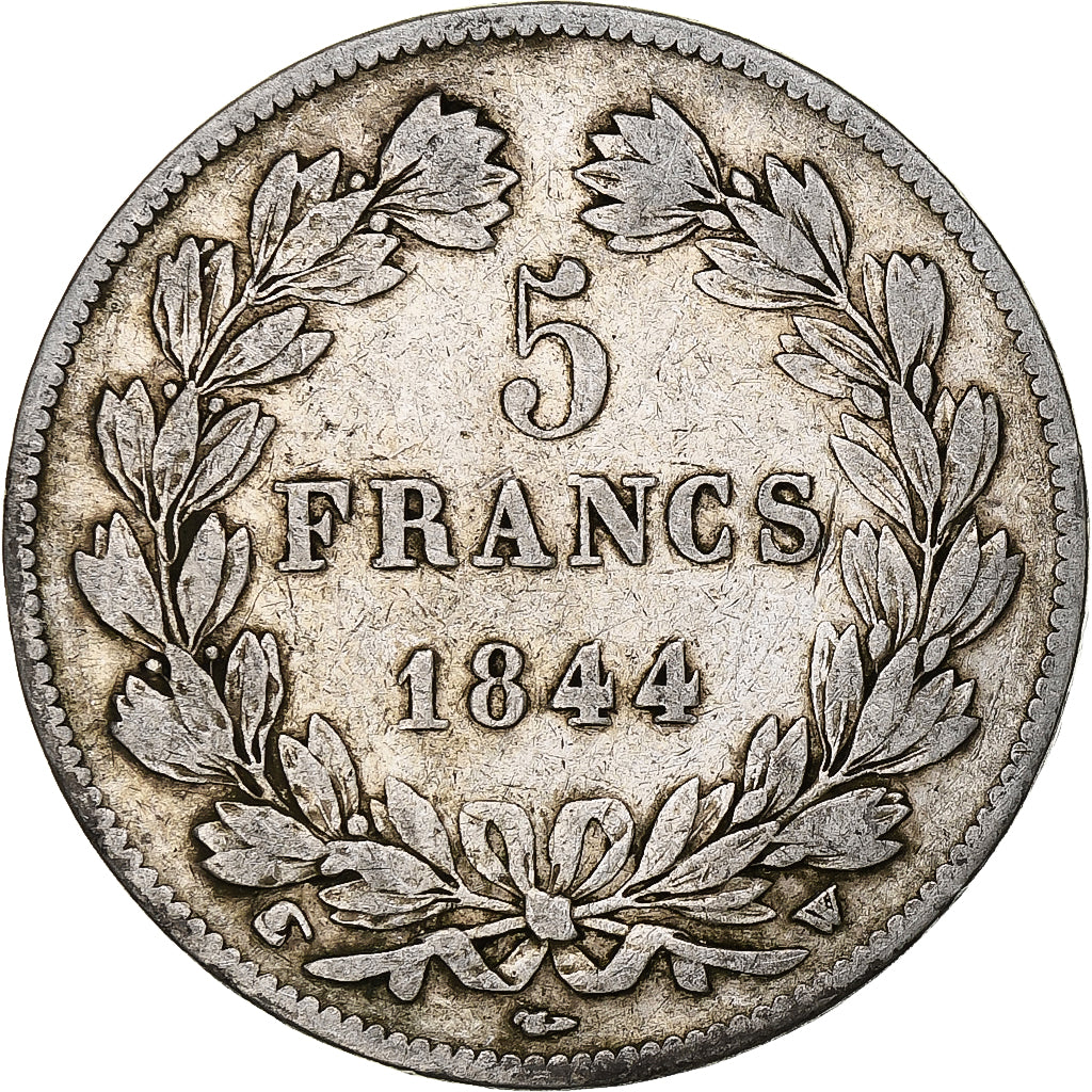 Moneta, Francja, Louis-Philippe, 5 Francs, 1844, Lille, VF(30-35), Srebro