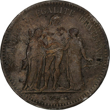 Monnaie, France, Hercule, 5 Francs, 1849, Paris, TB, Argent, Gadoury:683