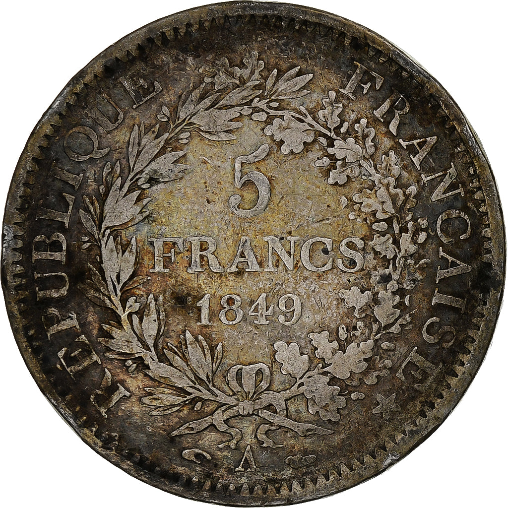 Monnaie, France, Hercule, 5 Francs, 1849, Paris, TB, Argent, Gadoury:683