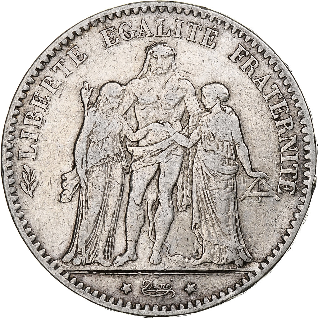 Moneta, Francia, Hercule, 5 Francs, 1875, Paris, MB, Argento, KM:820.1