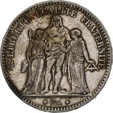 France, 5 Francs, Hercule, 1875, Paris, Argent, TB+, Gadoury:745a, KM:820.1
