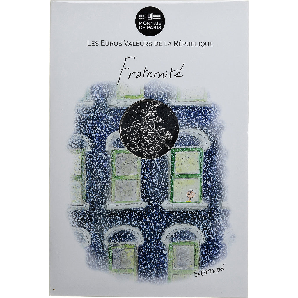 Francia, 10 Euro, Fraternité Hiver Sempé, 2014, FDC, Plata, Gadoury:EU719