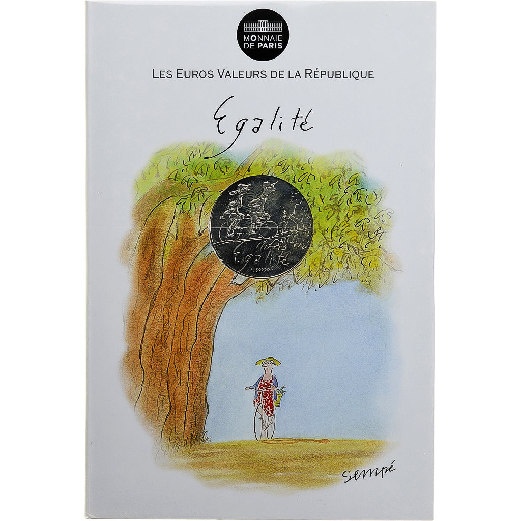 França, 10 Euro, Egalité, 2014, Sempé, MS(65-70), Prata, Gadoury:EU718