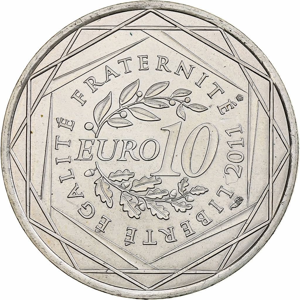 France, 10 Euro, Bretagne, 2011, MS(65-70), Silver