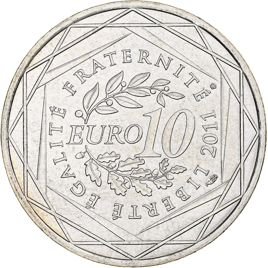 Francja, 10 Euro, Alsace, 2011, Paris, MS(65-70), Srebro, KM:1734