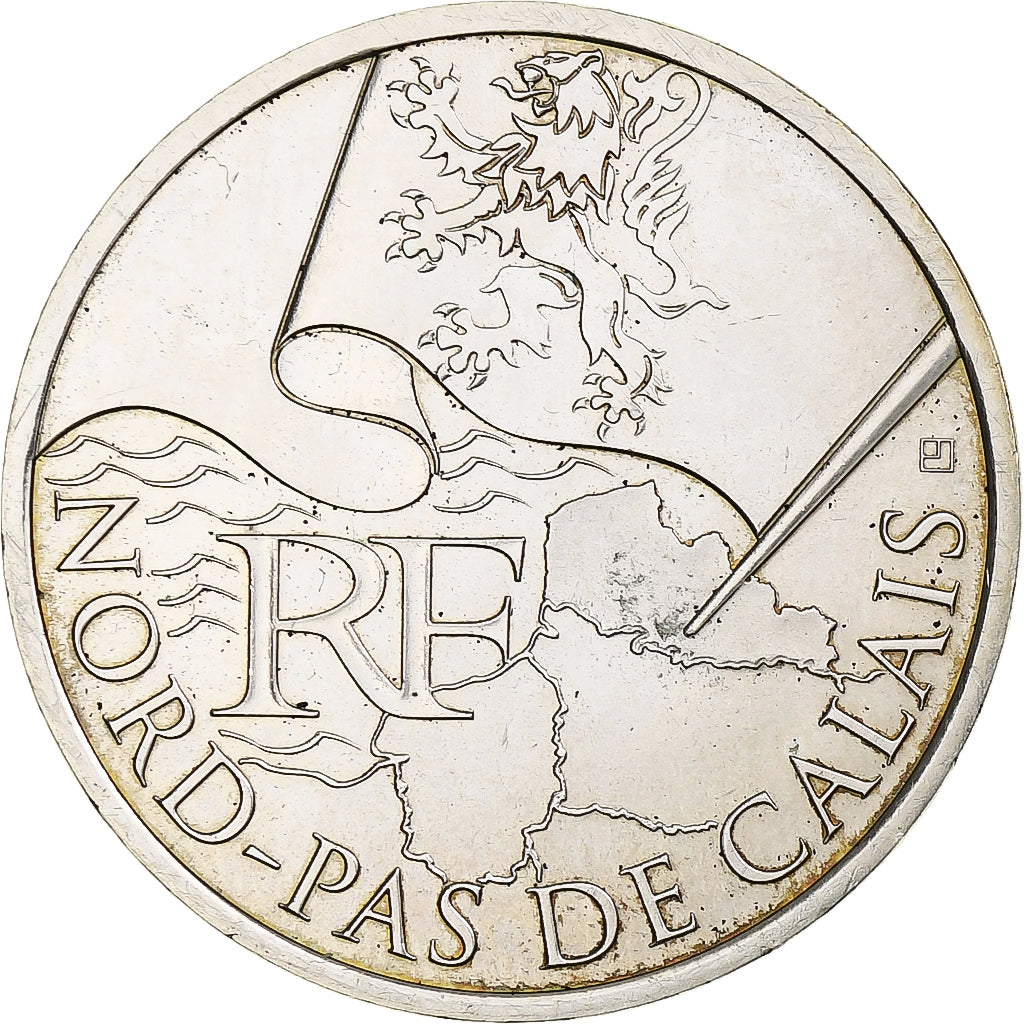 France, 10 Euro, Nord-Pas de Calais, 2010, Paris, MS(65-70), Silver