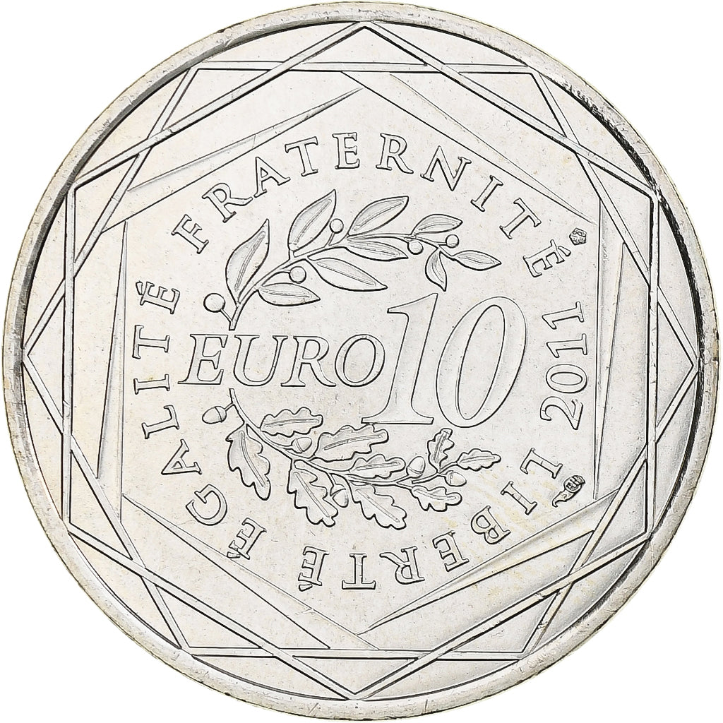 France, 10 Euro, Ile de France, 2011, Paris, MS(65-70), Silver, KM:1739