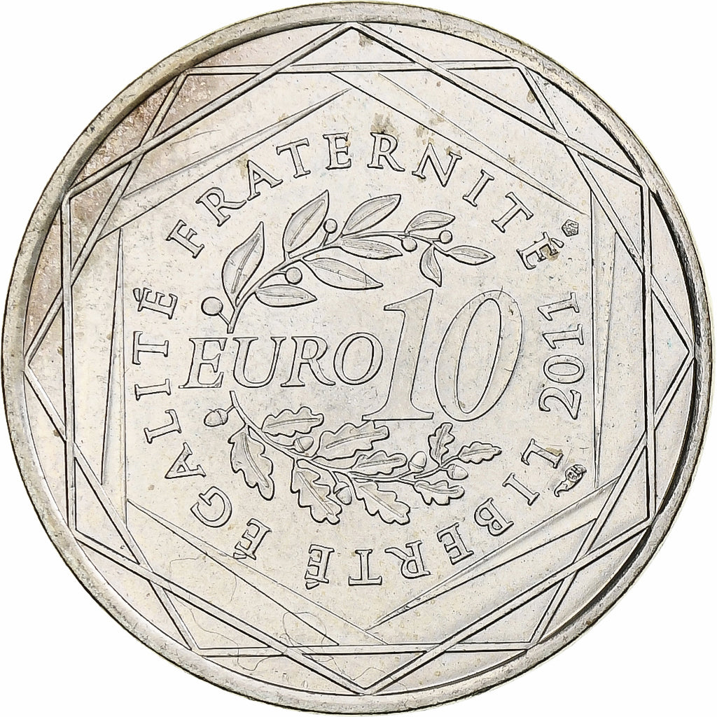 France, 10 Euro, Midi-Pyrénées, 2011, Paris, MS(65-70), Silver, KM:1752
