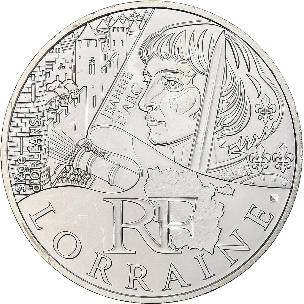 France, 10 Euro, Lorraine, 2012, MS(65-70), Silver